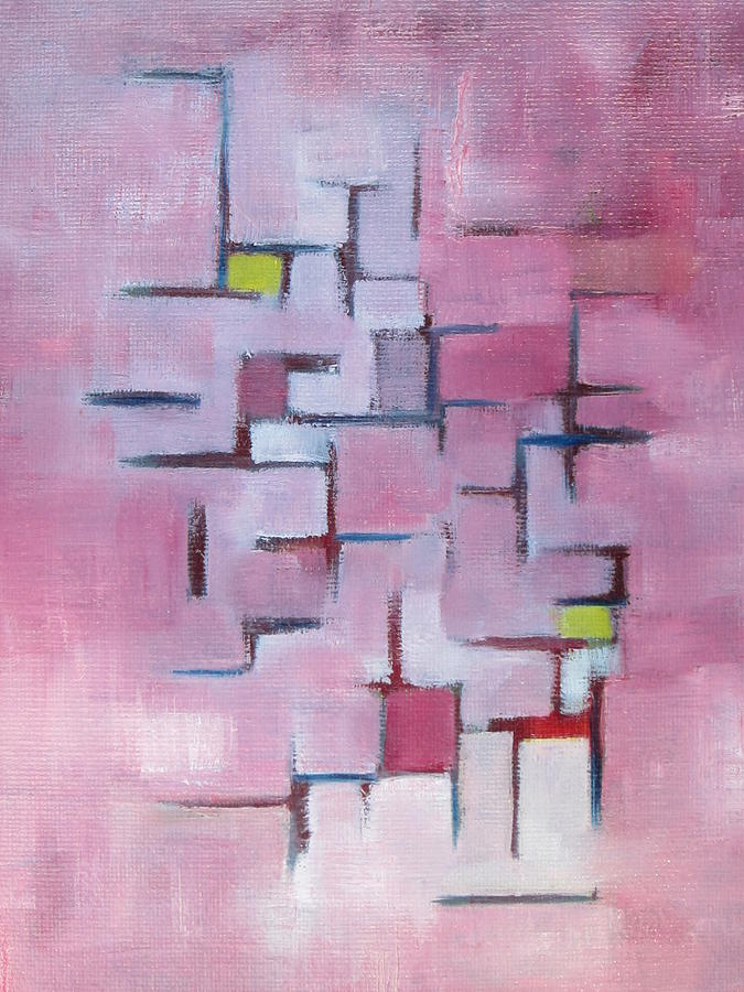 Abstract Painting - Line Series Pink by Patricia Cleasby