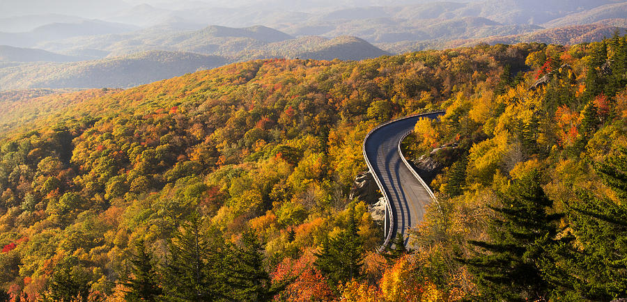 Linn Cove Viaduct Panorama in Autumn Photograph by Pierre Leclerc Photography