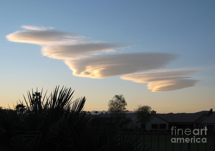 Lenticular Clouds Photograph by Phyllis Kaltenbach