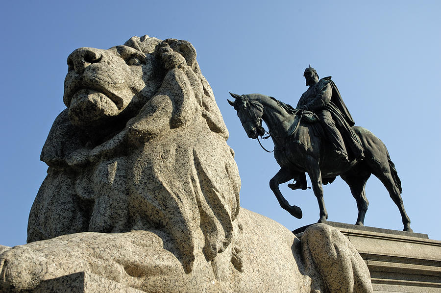 Lion and horse monument - German emperor Wilhelm I Photograph by Matthias Hauser