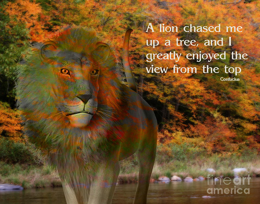 Lion Attitude Quote Digital Art by Smilin Eyes Treasures
