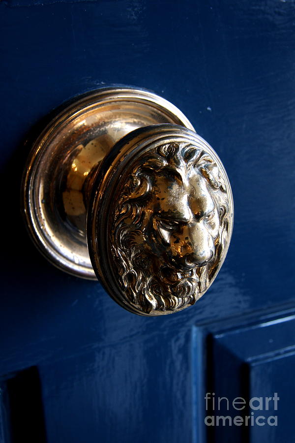 Door Photograph - Lion Head Door Knob by Christiane Schulze Art And Photography
