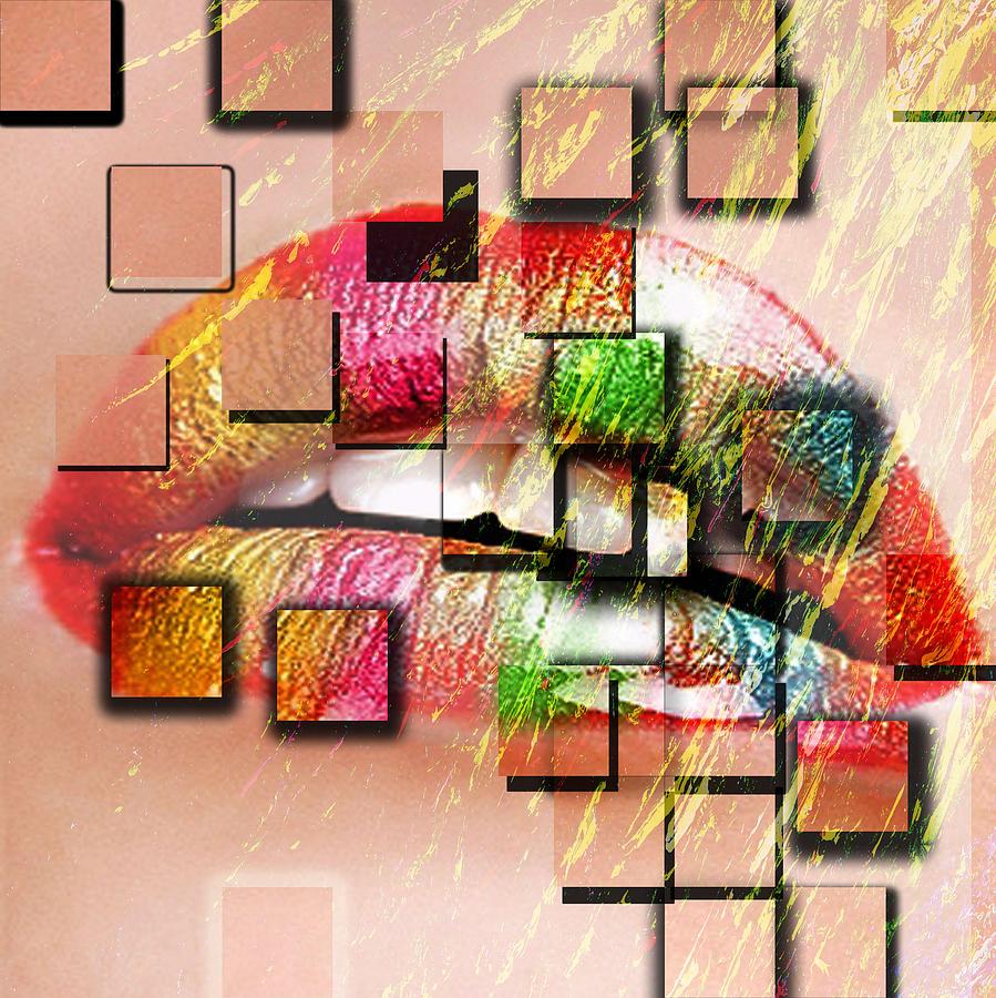 Abstract Digital Art - Lips by Bogdan Floridana Oana