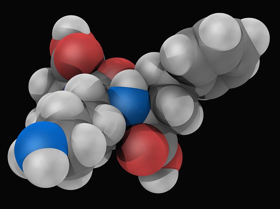 Lisinopril Drug Molecule Digital Art by Laguna Design