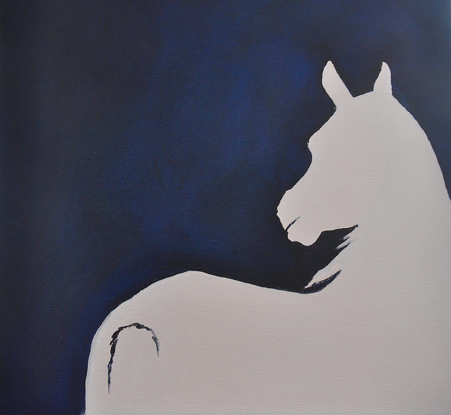 Horse Painting - Listening into the Blue by Rachel Dubber Horse Painting - Listening into the Blue by Rachel Dubber