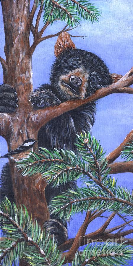 Little Black Bear Painting by Sharon Molinaro