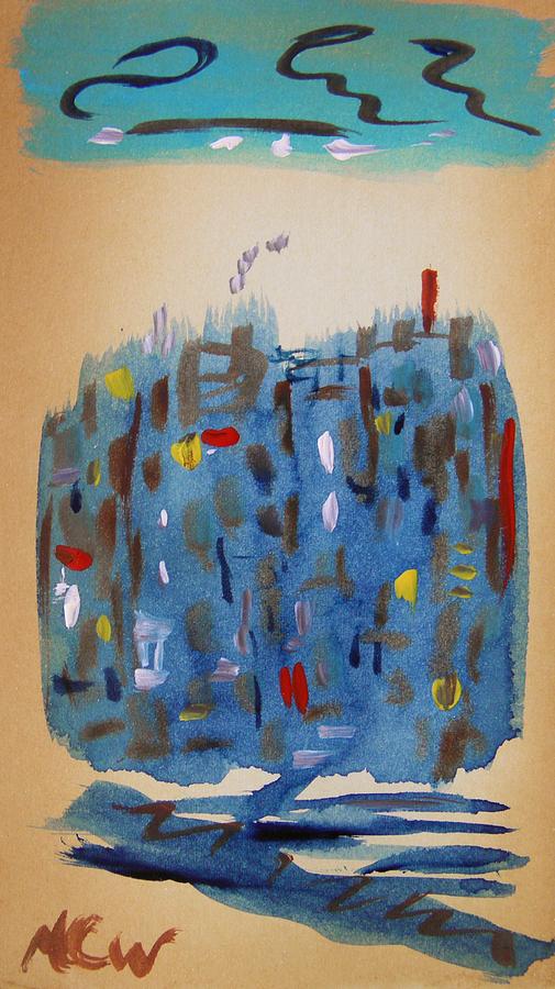 Little Blue City Painting by Mary Carol Williams
