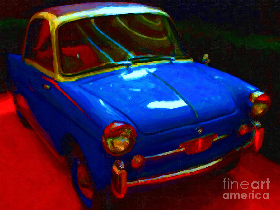 Little Blue Italian Car Photograph by Wingsdomain Art and Photography