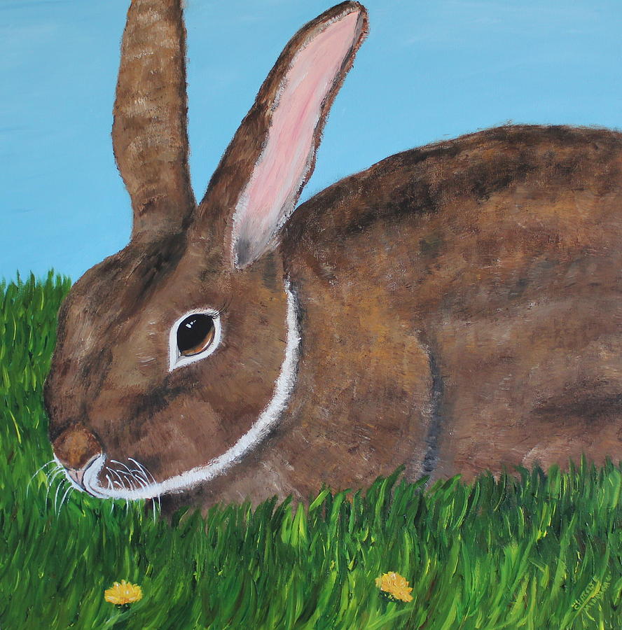 Little Brown Bunny Painting by Christie Minalga