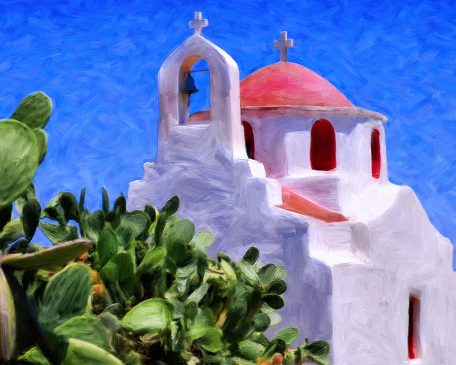 Little Chapel on Mykonos Painting by Dominic Piperata