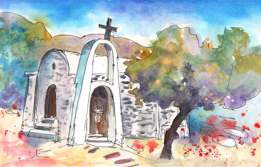 Little Church in Elounda Painting by Miki De Goodaboom