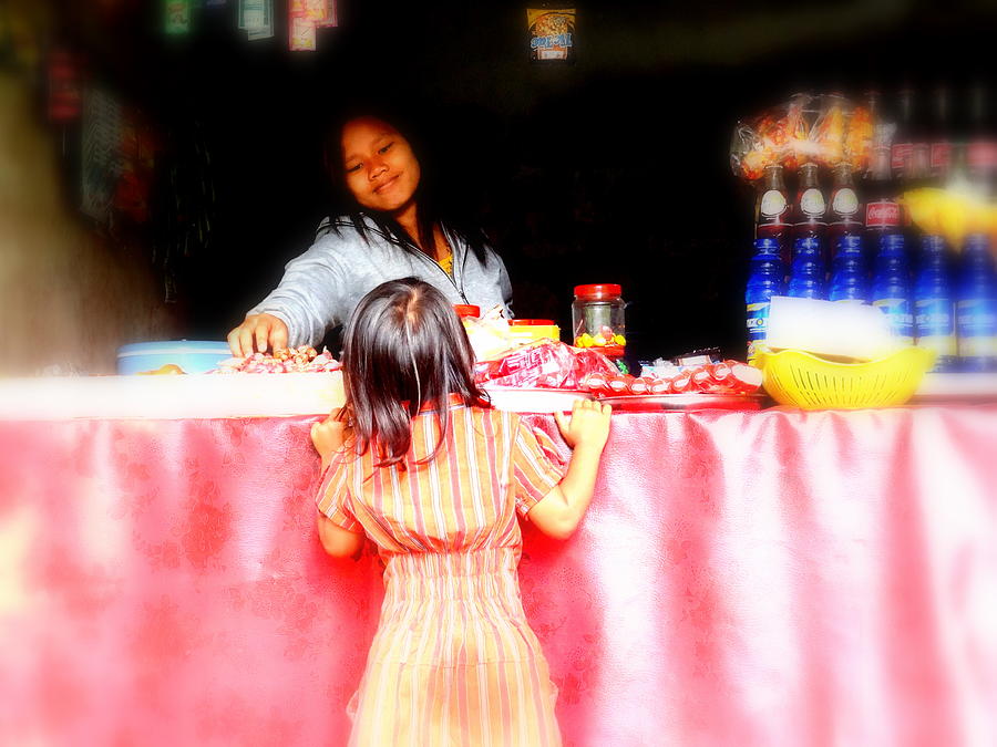 Little Girl Candy Shopping in Ubud  Photograph by Funkpix Photo Hunter