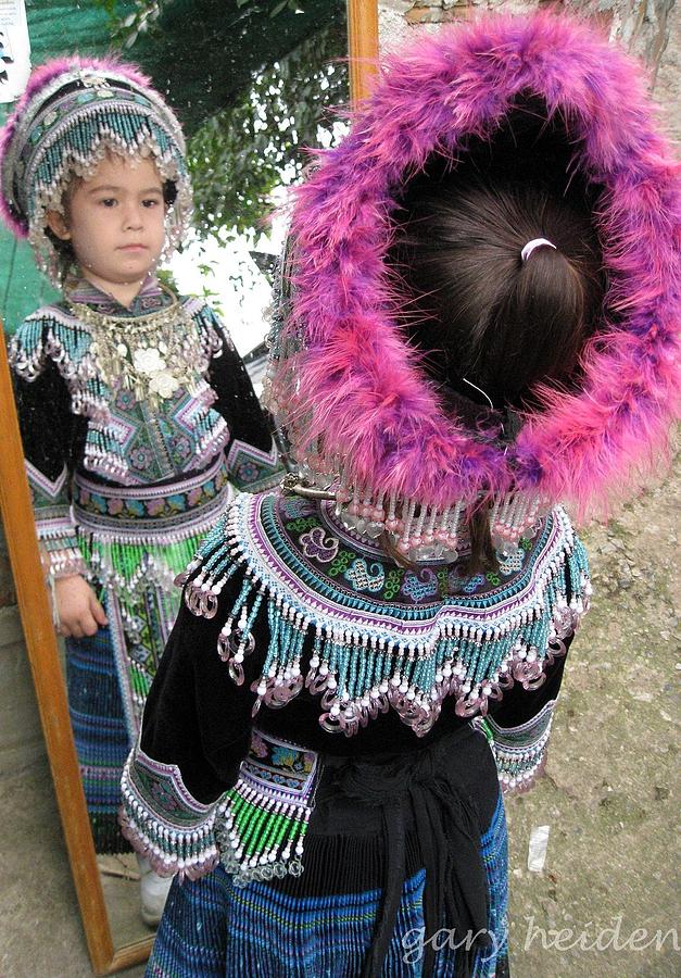 Little Girl Dressing Up In Hmong Hill Tribe Garb Photograph by Gary ...