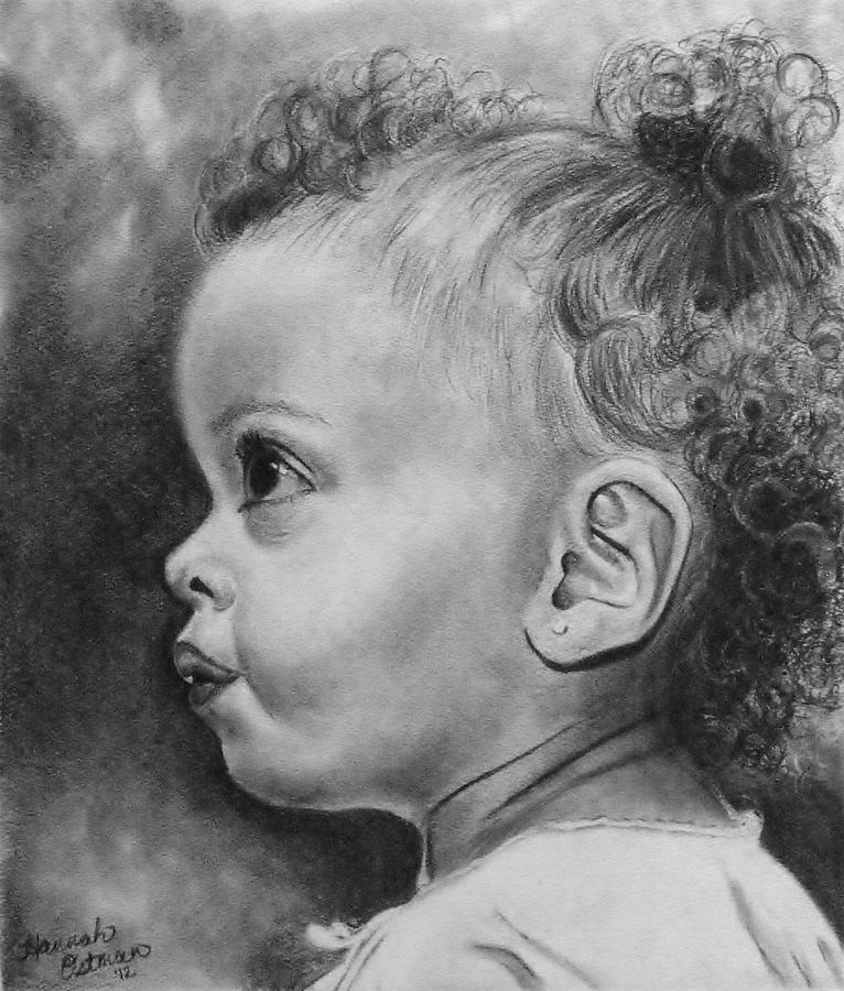 Portrait Drawing - Little Girl by Hannah Ostman