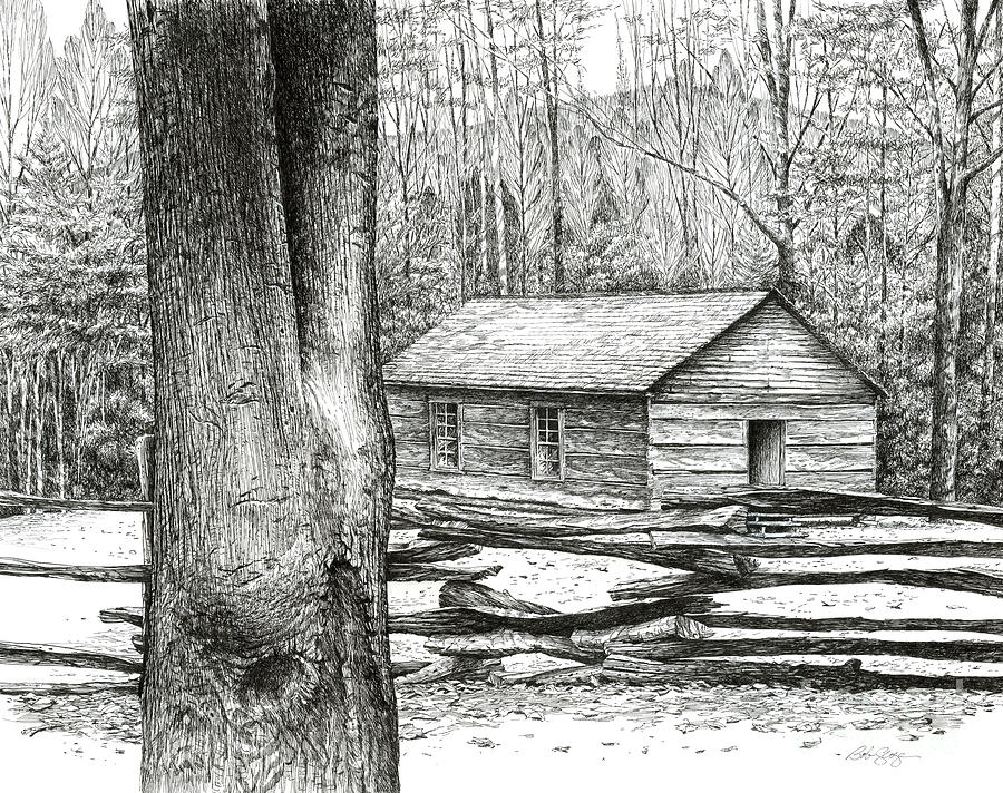 Little Greenbrier School House Drawing by Bob  George
