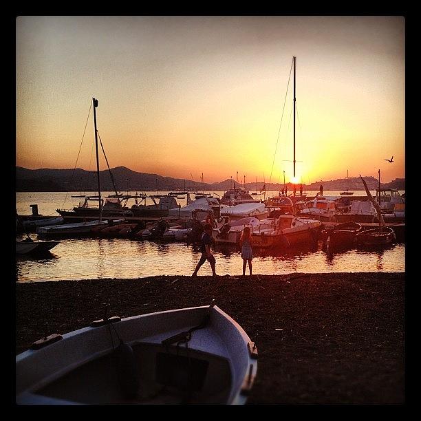Sunset Photograph - Little Kids In Little Harbour, Elba by Ilaria Agostini