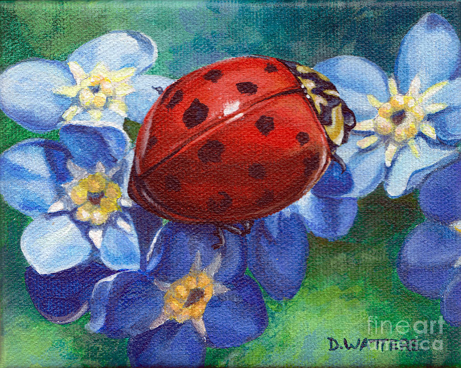 Ladybug Painting - Little Lady by Darlene Watters