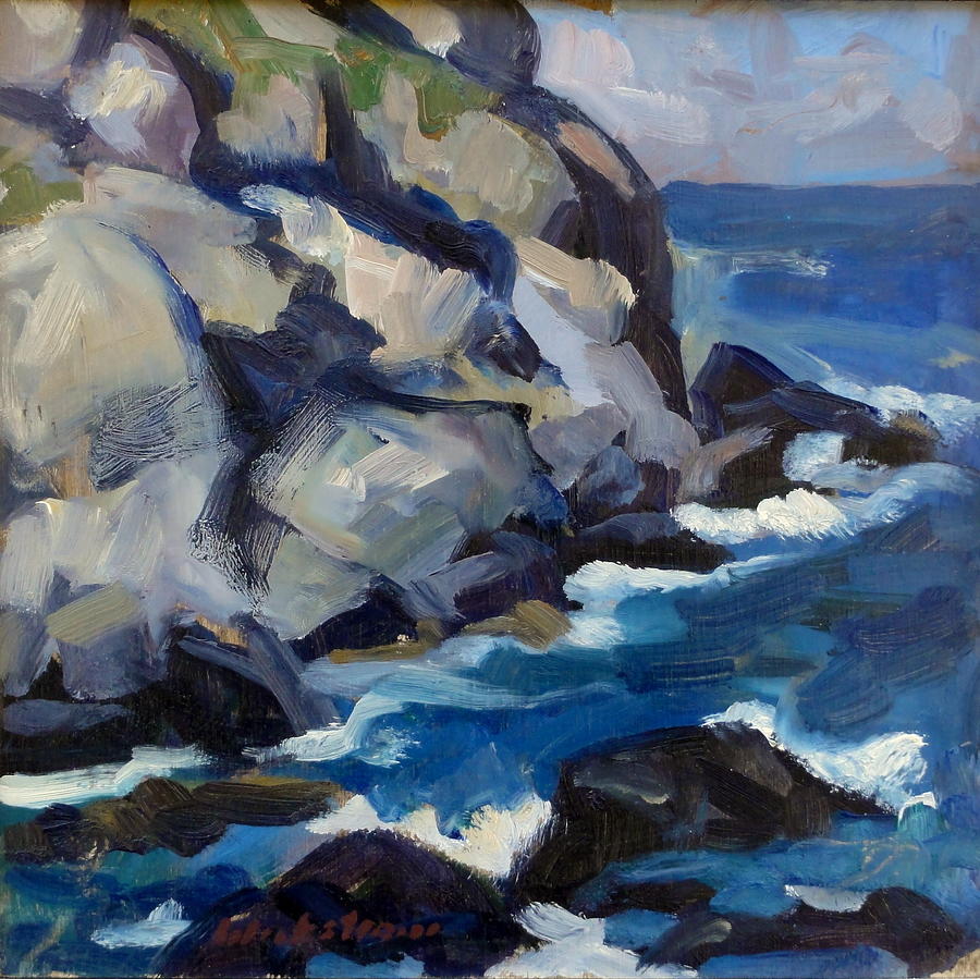 Little Maine Seascape Painting by Thor Wickstrom