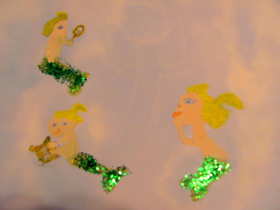 Mermaid Painting - Little Mermaids by Amy Bradley