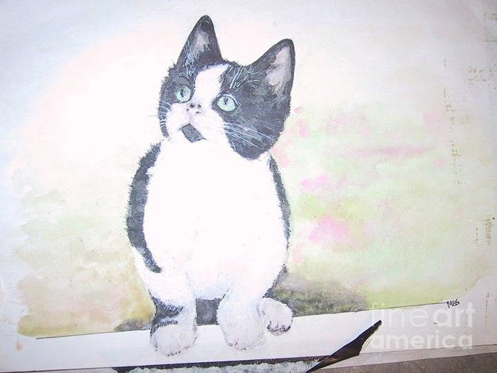 Kitten Painting - Little Nani by Maria Elena Gonzalez