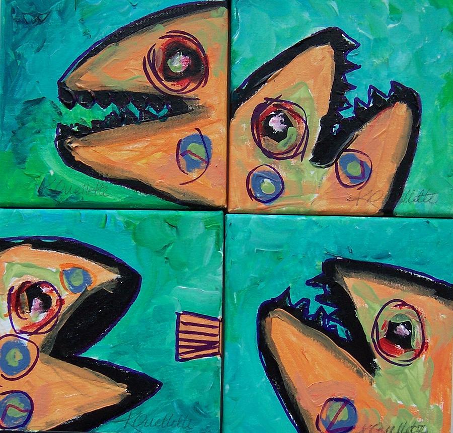 Little Orange Fish Painting by Krista Ouellette