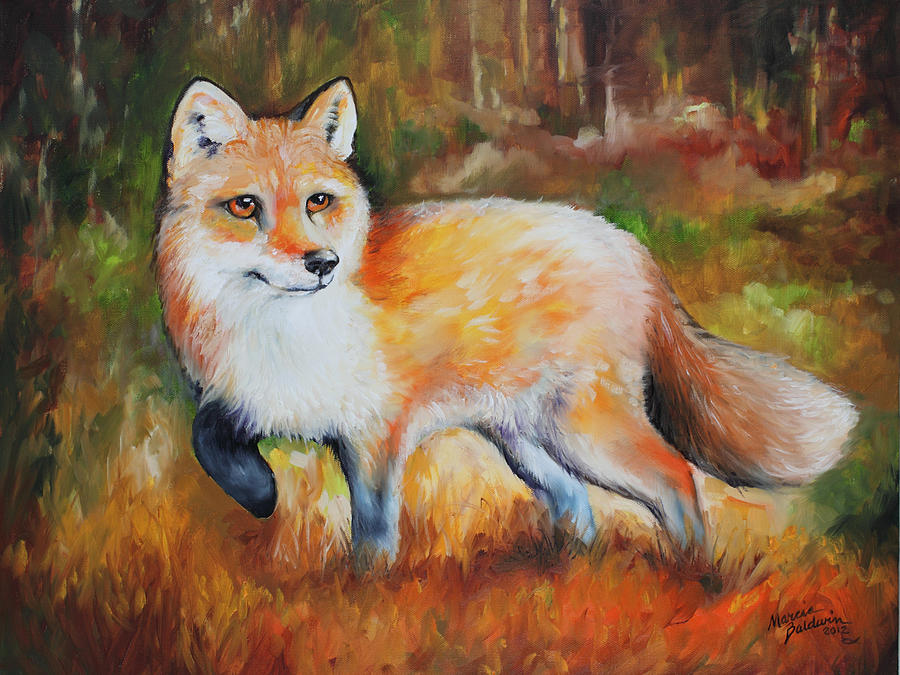 Little Red Fox Commissioned Painting by Marcia Baldwin