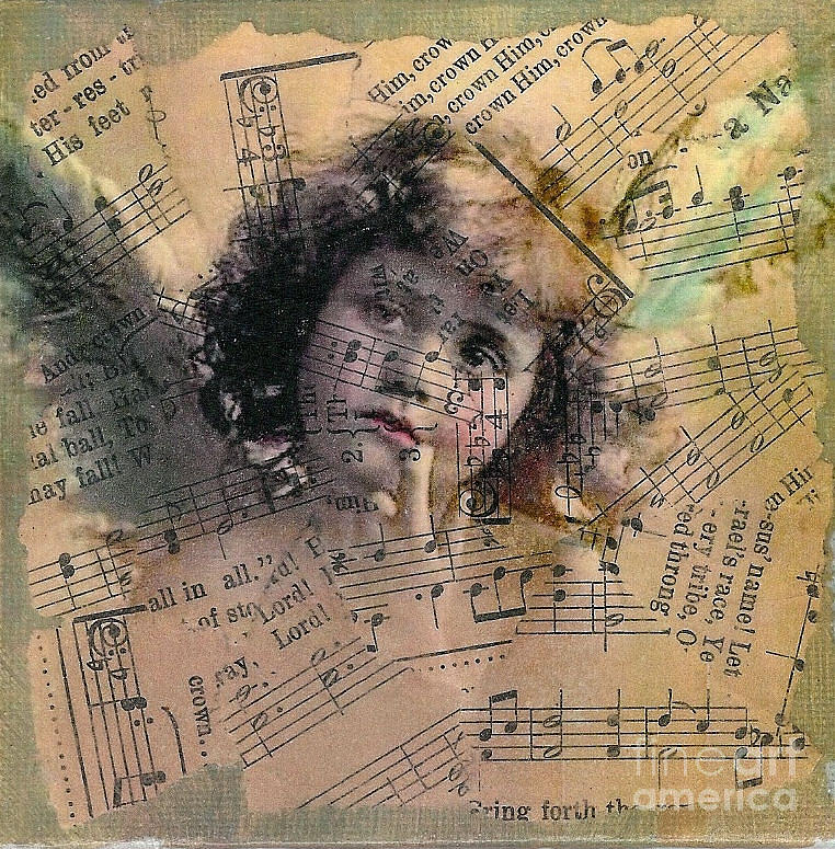Little Thoughtful Angel Mixed Media by Ruby Cross