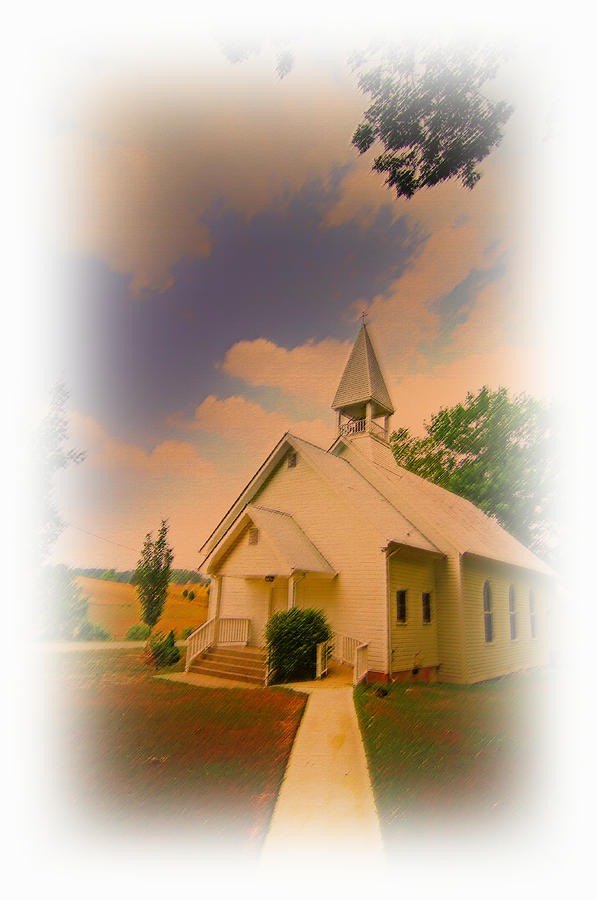 Little White Church In The Dell Photograph by Randall Branham