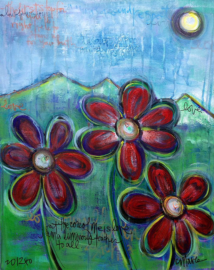 Live Loud Flowers Painting by Laurie Maves ART