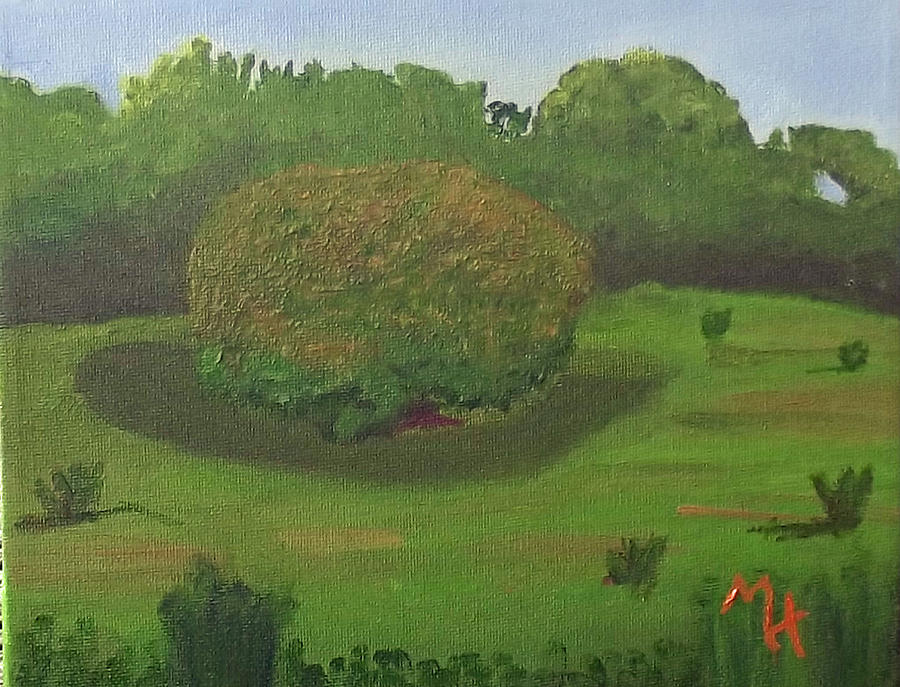 Live Oak in Field Painting by Margaret Harmon