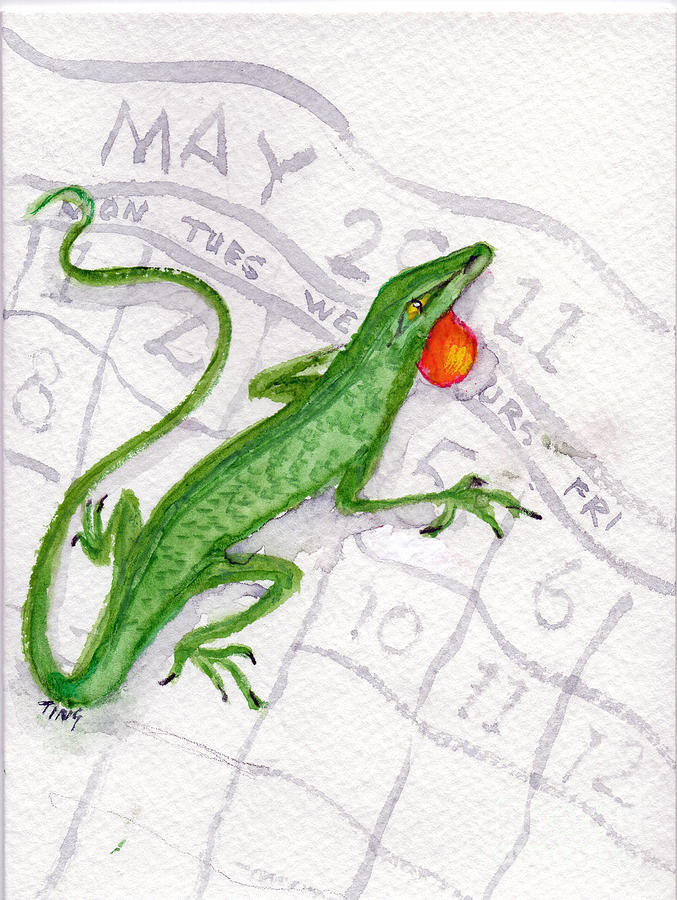 Lizard May Day Painting by Doris Blessington
