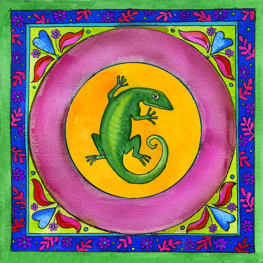 Lizard Painting by Pamela  Corwin