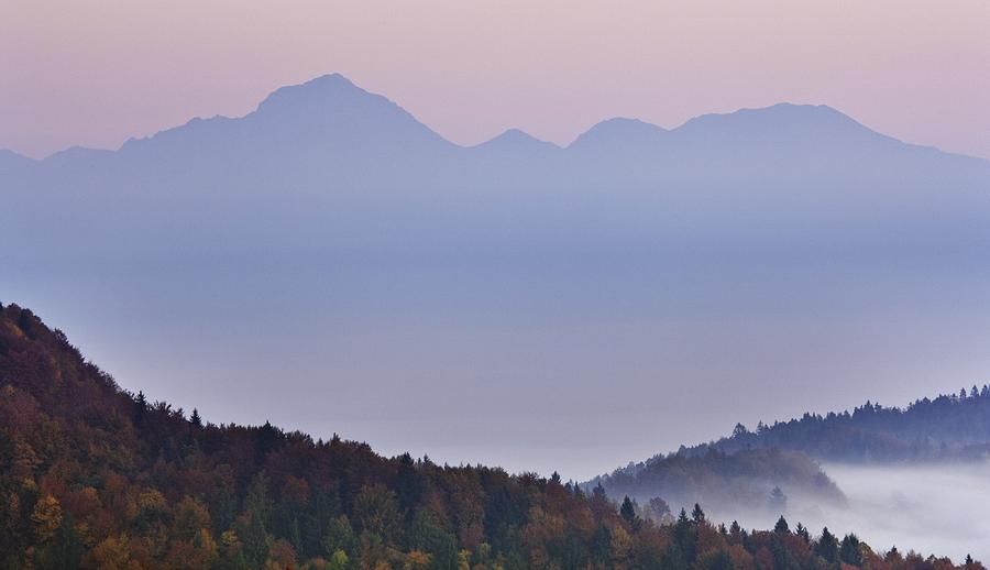 Mountain Photograph - Ljubljana, Slovenia Mist Over Ljubljana by Lizzie Shepherd