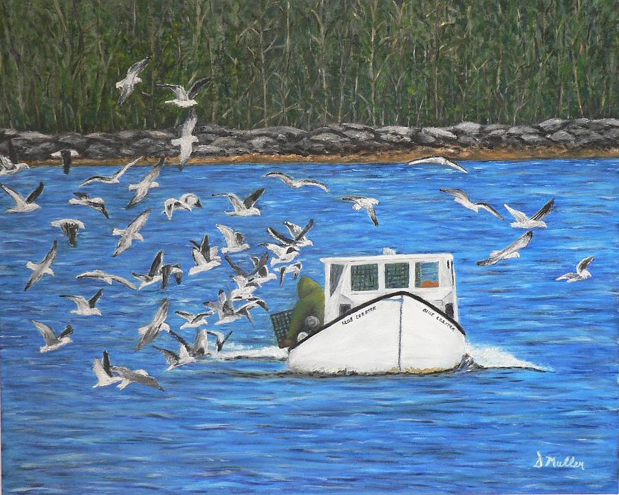 Lobster Fishing Painting by Donna Muller