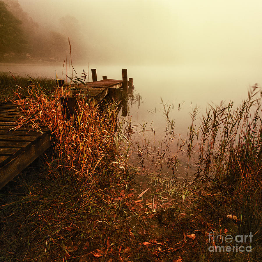 Color Image Photograph - Loch Ard early mist  by John Farnan