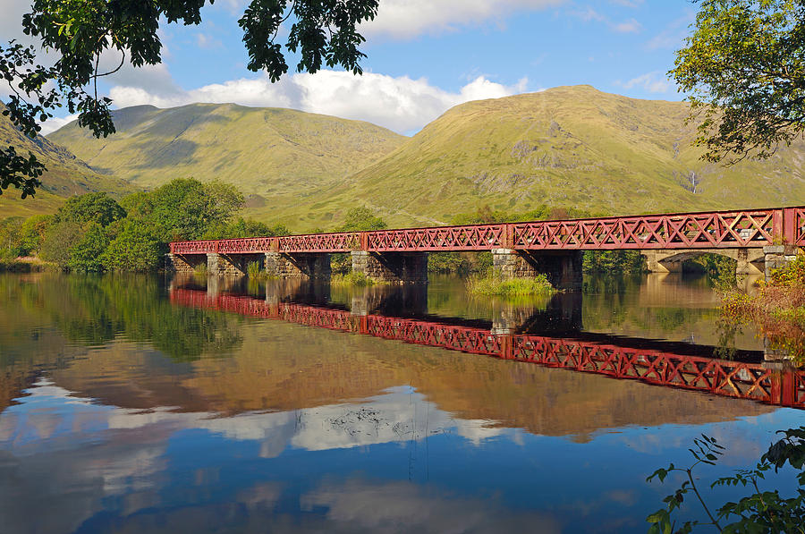 Mountain Photograph - Loch Awe railway bridge by Grant Glendinning