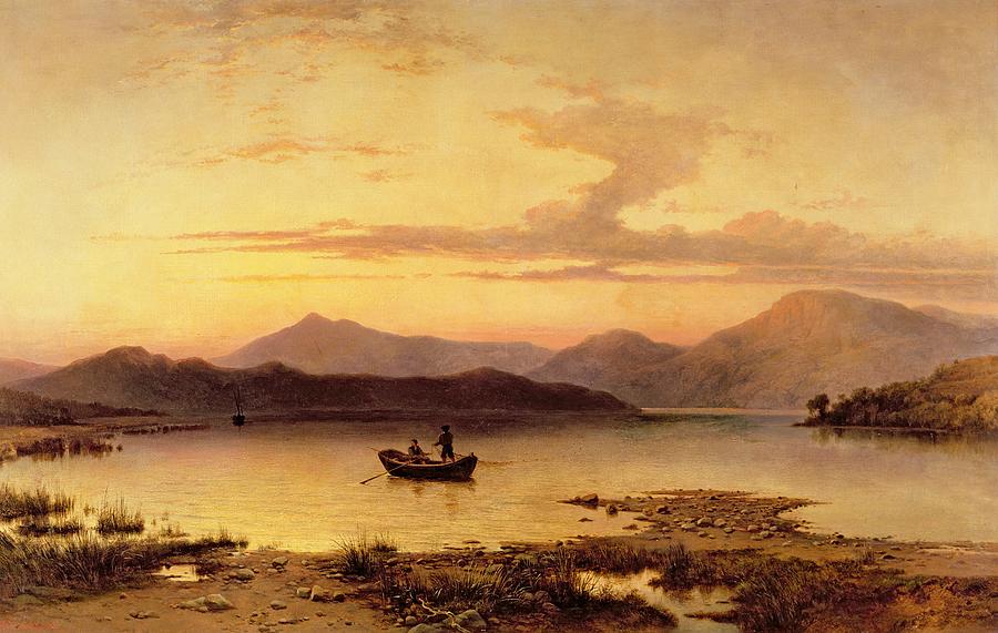 Mountain Painting - Loch Etive from Bonawe in the Evening by George Edwards Hering