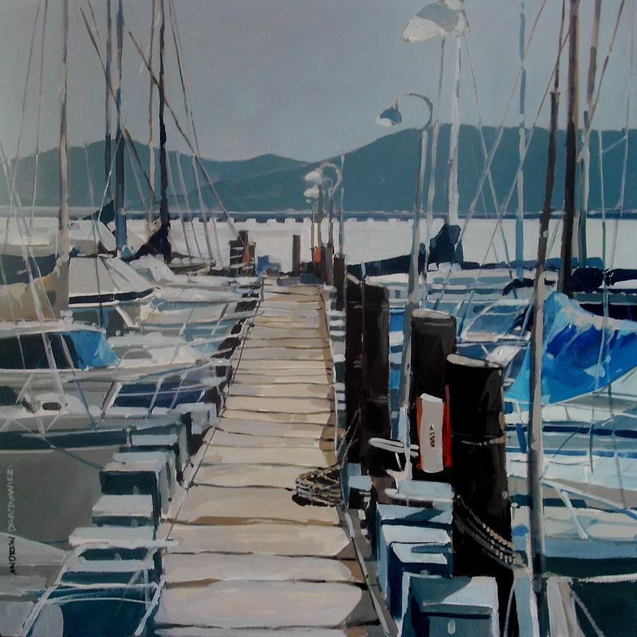 Loch Lomond Marina Painting by Andrew Drozdowicz