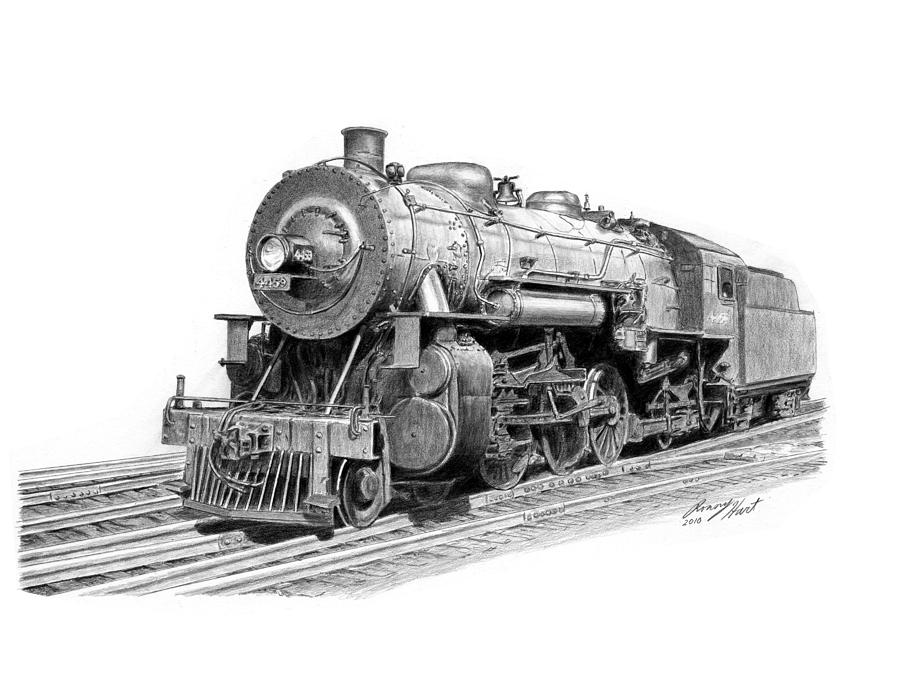 Locomotive Drawing by Ronny Hart