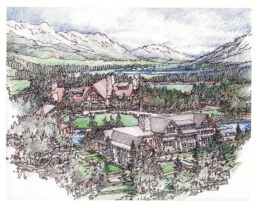 Lodge Drawing by Andrew Drozdowicz