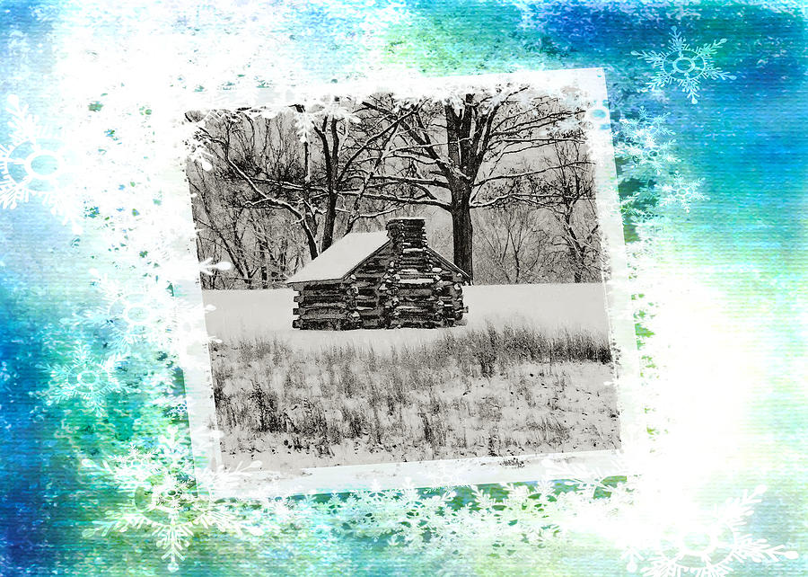 Log Cabin Christmas Card Photograph by Bill Cannon