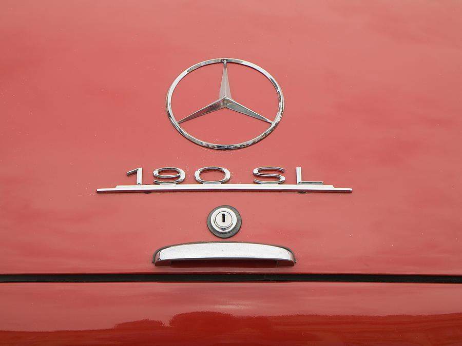 Car Photograph - Logo of 190 SL Mercedes-Benz by Odon Czintos