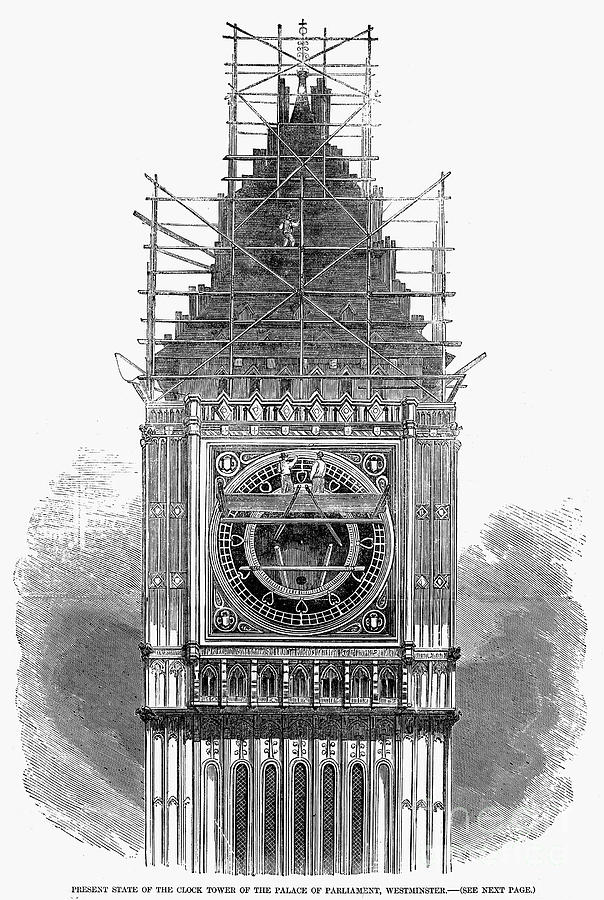Architecture Photograph - London: Clock Tower, 1856 by Granger