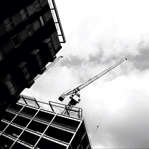 Crane Photograph - #london #crane #building by Ben Lowe
