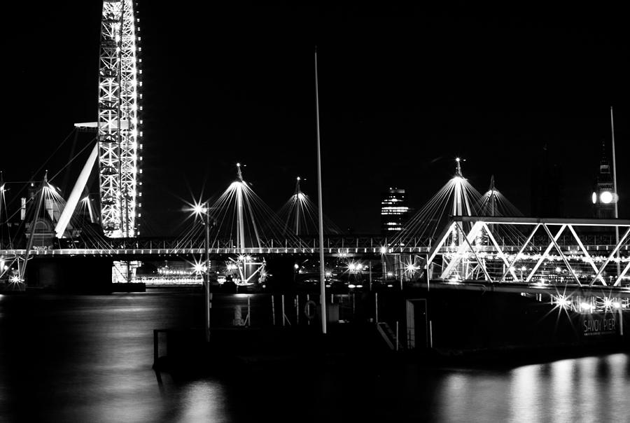 London Eye at Night Photograph by Maj Seda