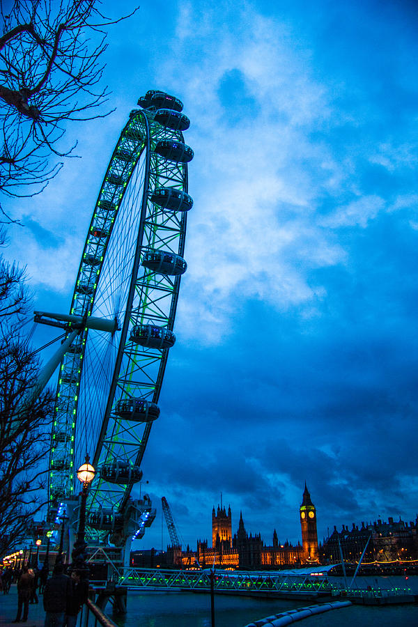 London Eye Photograph - London Eye at Westminster by Dawn OConnor