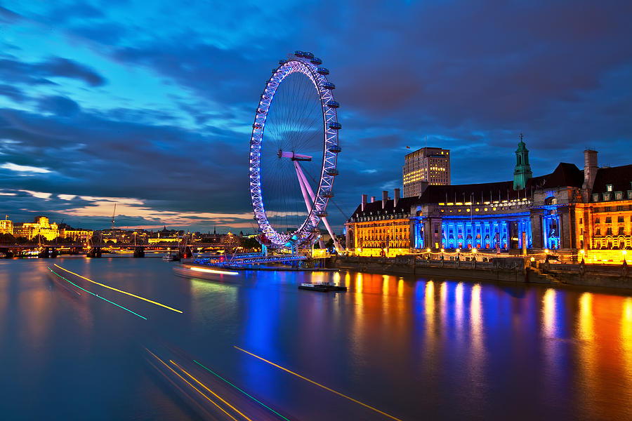 London Photograph - london Eye Nightscape by Arthit Somsakul