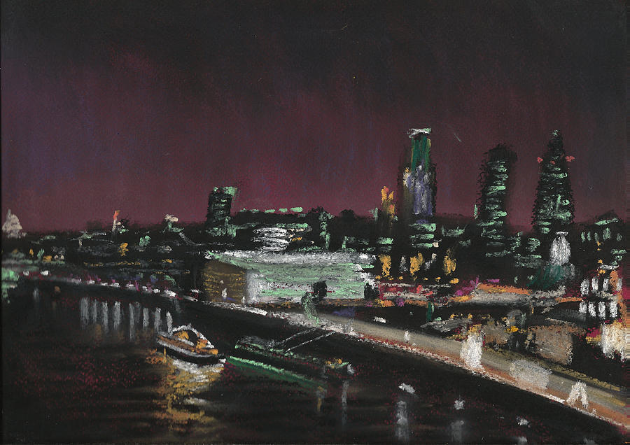 London Pastel - London Night Skyline 2 by Paul Mitchell