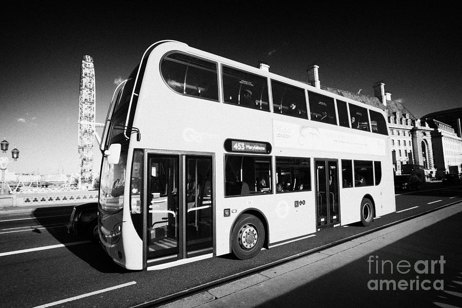 London Photograph - London Red Double Decker Bus Public Transport Crossing Westminster Bridge England United Kingdom  by Joe Fox