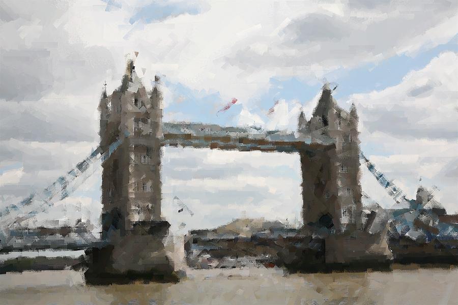 London Tower Bridge Digital Art by Carrie OBrien Sibley